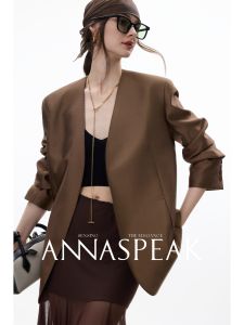 Annaspeak Amber Glimmer 32mm Heavyweight Silk Wool Cool Sensation Acetate Minimalist Unlined Suiting Fabric Commute Style Loose Fit