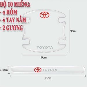 Combo 4-6-10 miếng dán chống xước hõm xe và tay nắm cửa ô tô chất liệu Silicon siêu bền