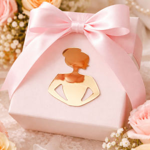 20pcs Mirror Acrylic Bridal Silhouette Wall Stickers Wedding Birthday Party Favor DIY Scrapbooking Decoration