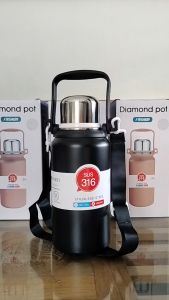 Bình giữ nhiệt inox 316 cao cấp 900ml 1200ml 1500ml SY-8228 kèm dây đeo nắp làm cốc uống nước giữ nhiệt 12h