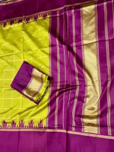 (READY STOCK)Saree - Soft Lichi Silk Saree With Zari Wooven Design givkdi095