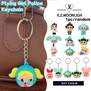X.Z.MOONLIGH Cartoon Powerpuff Girls Crying Baby Soft Rubber Keychain DIY Keychain 12 Random Blind Box Bag Pendants