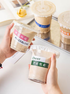 Sticker กระดาษติดแก้วนมชา กาแฟ บาร์เค้ก วัสดุกระดาษ ขนาด 10x15cm ติดแก้ว ติดขวดน้ำ ติดกล่องของขวัญ ติดกระดาษที่ระบายอากาศได้ดี