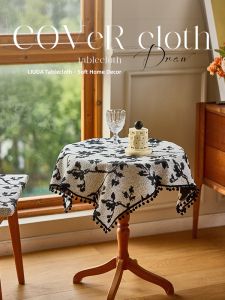Luxury Advanced Vintage American Rustic Feel Tablecloth Oil Heat Resistant Linen Fabric No Wash