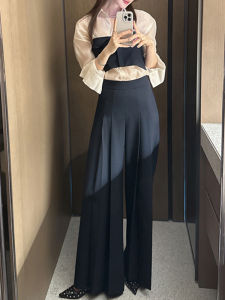 Womens High Waist Pleated Wide Leg Pants Casual Drapey Suit Trousers Slimming Straight Cut Spring Summer New Arrival