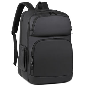 Large Capacity Pure Color Mens Business Backpack Double Shoulder Computer Bag Multi-Functional Cross-Border Oxford Cloth Backpack