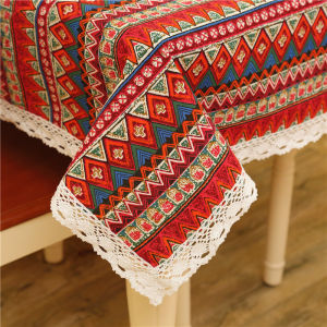 Trendy Modern Bohemian Style Cotton Linen Fabric Tablecloth Student Desk Simple Ethnic Trend Home Decor Table Cover