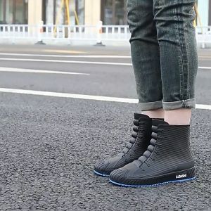 Rain Boots for Men and Women, Medium-Cut Fashionable Water Shoes for Kitchen, Outdoor Camping, and Fishing