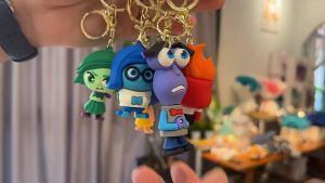 Gantungan Kunci karakter Kartun Inside Out Ganci Mobil Motor Keychain Liontin Tas Lucu Silikon Couple Karakter 3D