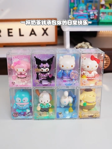 AREA-X Block AB0123 8IN1 Keychain Figure Sanrio Characters Series Gift Decoration Building Brick Toy