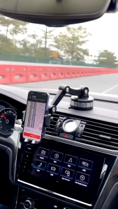 Strong Suction Cup Car Cellphone Holder 360° Rotating Adjustable Car Dashboard Phone Mount Heavy Duty Instrument Panel Anti Shaking Fixed Shockproof Truck Stand Universal One-button Pop-up Mobile Phone Holder for Windscreen