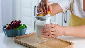 Ly Cà Phê Thủy Tinh Hai Lớp 350ml Có Nắp Silicon Giữ Nhiệt Tái Sử Dụng Được Dùng Cho Cà Phê Buổi Sáng