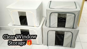 Foldable Storage Box Clothes Blanket Organizer | Window Storage Bag Waterproof Oxford Cloth