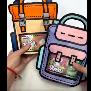 Tas Hadiah Snack Permen Candy Tas ransel pesta ulang tahun tas hadiah permen tas sekolah tas ritsleting ritsleting tas makanan ringan permen tas portabel Goodie bag