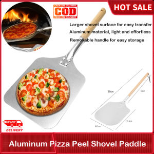 ⚡️Local Warehouse+COD⚡56cm Aluminum Pizza Peel Shovel Paddle Pancake Oven Baking Tool With Wood Handle