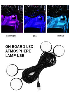4ไฟ Led รถยนต์เท้าสีบริสุทธิ์โคมไฟล้อมรอบสีฟ้า/น้ำแข็งสีฟ้า/สีชมพู12V Auto ภายในตกแต่งไฟรถยนต์