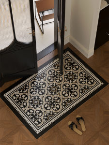 Brook French Style Leather Door Mat Customizable Entryway Floor Mat Dustproof Dirt Resistant Square Rectangle Longitudinal
