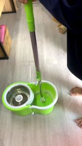 AT.MALL Spin Mop ไม้ถูพื้นถังปั่น (2 ระบบ) | ถังปั่นสแตนเลส/พลาสติก | หัวม็อบหมุน 360° | แถมผ้าม็อบ 2 ผืน