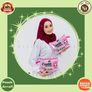 tas dompet pouch wadah tempat kosmetik make up wanita koin serbaguna kecil besar arrafi transparan mudah di bawa simple murah ori cantik