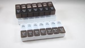 1 Set 7 Day Pill Organizer 2 Times A Day Large Weekly Pill Box Medicine Case Pill Container For Fish Oil Supplements Vitamin