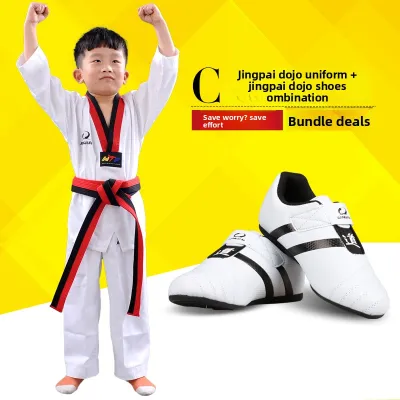 GINGPAI | Unisex Adult and Child Taekwondo Uniform Spring Autumn Winter Pure Cotton Polyester Blend