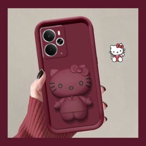 เคสโทรศัพท์ Realme 14T Realme14T 5G Hellokitty ขาตั้งกระจกการ์ตูนปลอกอ่อนปกป้องเลนส์กันกระแทกฝาหลัง2025