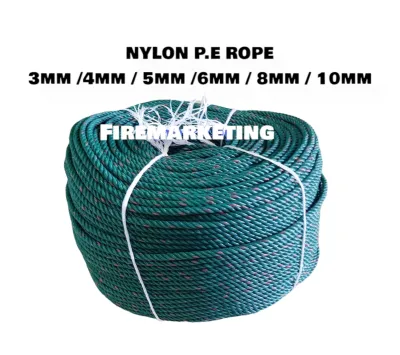 Nylon P.E Rope Green Nylon Polyethylene Rope / Tali Lembu Hijau 3mm/4mm/5mm/6mm/8mm / 10mm