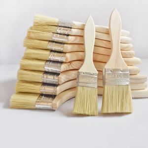 5pcs Paint Brush Wooden Handle BBQ Brush 1/2/3 Inch Soft Hair Painting Brushes for Wall and Furniture Paint Tool Set