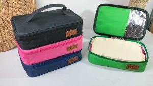 Lunch bag polos tas bekal makanan persegi panjang tas kotak makan thermal anak ke sekolah ke kantor