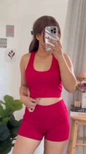 Pirena Racerback Terno Short for Women - Petite (S-L) and Plus Size (XL-2XL) Cotton Knitted Fabric