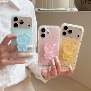 Sanrio | Sanrio 3D Hello Kitty Splashed Ink Phone Case For iPhone 17 Pro Max 16 15 14 Pro Max Shockproof Cases Cover With Cute KT Holder