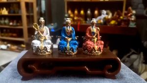 combo bộ tượng Tam Thanh bằng đồng nguyên chất mini 5cm  sắc nét.