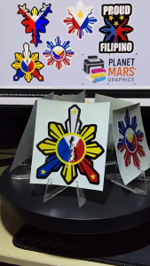 3 STARS AND A SUN PH FLAG DESIGN WATERPROOF STICKER FOR MOTORCYCLE CAR