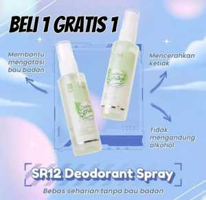 PROMO BELI 1 GRATIS 1Deodoran Anti Lengket Nyaman di Ketek SR12 Deodorant Spray 60 ml Reguler