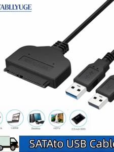 USB to SATA 3 Cable USB 3.0 Adapter Cable Connector Support 2.5 Inch SSD HDD Hard Drive for Computer