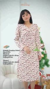 CLOUWNY - Christmast Dress Edition Laisha Flower Dress Premium Cotton Dress