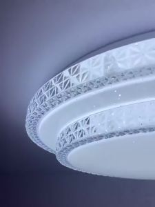 Lampu Ceiling Acrylic 3 Warna Cahaya 40W Lampu Plafon LED/Lampu Hias Akrilik Bulat 2 Tingkat