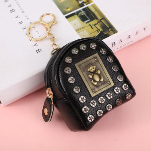 Cute Girl Heart Retro Mini Coin Purse Keychain Earphone Bag Integrated Design Korean Style Childrens Functional Wallet