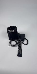 4Pcs/Set Hollow Star PU Leather Bracelet Punk Adjustable Goth Cuff Bracelets Gothic Spiked Rivet Buckle Wristband for Men Wome