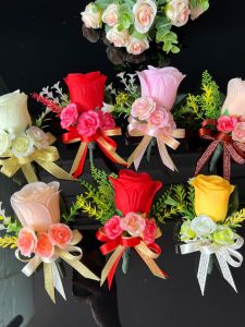 New Arrival Chinese Style Artificial Flower round Drip Tip Rose Magnet Corsage Graduation Conference Company Business Banquet Wedding Corsage