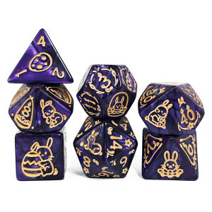 7 Cái/bộ Bộ Xúc Xắc Cửa Sổ Chủ Đề Thỏ Acrylic Dành Cho Đồ Chơi Giải Trí Dungeons And Dragons Dành Cho Trẻ Em Và Người Lớn