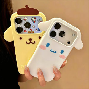 Sanrio | Cute Cartoon Cinnamoroll Pompompurin Silicone Phone Case For iPhone 17 16 15 14 13 Pro Max 16 17 Pro Shockproof Girls Back Cover