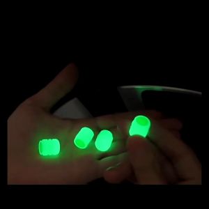 4Pcs Car Tire Luminous Valve Cap - Mini Tire Valve Stem Caps - Universal Bicycle Motocycles Automotive Accessories