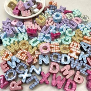 30/50/100pcs/20mm Large Holes Acrylic Alphabet Letter Beads for DIY Phone Chain Keychain Accessory Materials Loose Beads