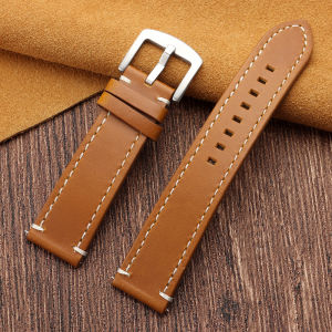 Dây Đồng Hồ Da Sáp Vintage Khóa Nhanh 20mm 22mm Da Bò May Thủ Công Màu Nâu Chất Liệu Da Thuộc Cao Cấp Dành Cho Nam Và Nữ