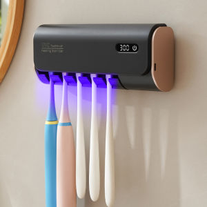 Smart Wall-Mounted Electric Toothbrush Disinfecter UV Light Killing Bacteria No-Punching Needed Toothbrush Holder Universal Use