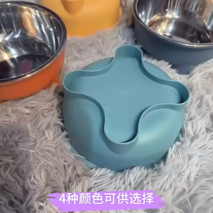 Pet Stainless Steel Bowl Large Capacity Anti Slip Dog Cat Food Water Feeding Bowl Mangkuk Kucing Detachable Double Bowl