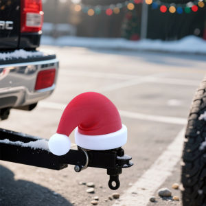 For 50mm Tow Bar Covers Christmas Topic Hat Cap Ornament Tow Bar Cap Universal Hitch Prop Covers for Protection Automobile