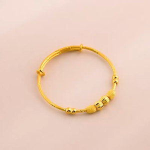 Chow Sang Sang 周生生 999.9 24K Pure Gold Chinese Gifting Collection Newborn Adjustable Bangle for Tiny Size 62815K Price-by-Weight 4.86g Gold