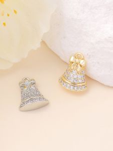 จี้กลองคริสต์มาส DIY สร้อยคอ สร้อยข้อมือ ต่างหู เครื่องประดับทำมือ วัสดุเสริมครึ่งสำเร็จรูป เครื่องประดับโลหะชุบทอง